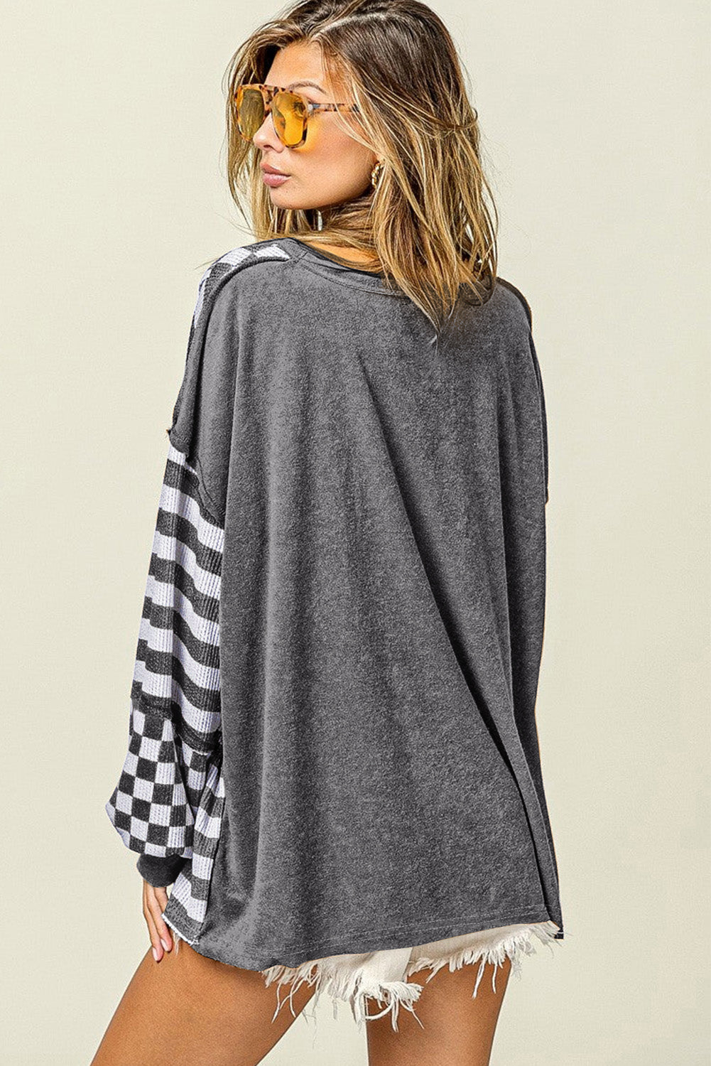 Chemisier gris foncé à poches et manches lanternes *-A WOMAN WE LOVE