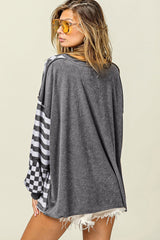 Chemisier gris foncé à poches et manches lanternes *-A WOMAN WE LOVE