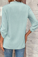 Chemise classique patchée à rayures vertes *-A WOMAN WE LOVE