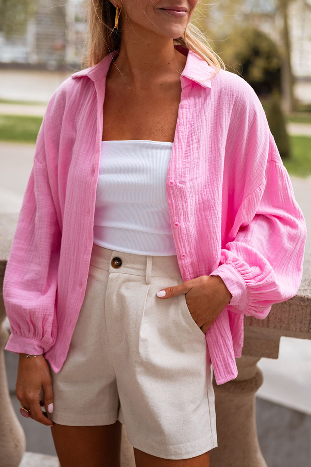 Camicia bonbon a colori solidi