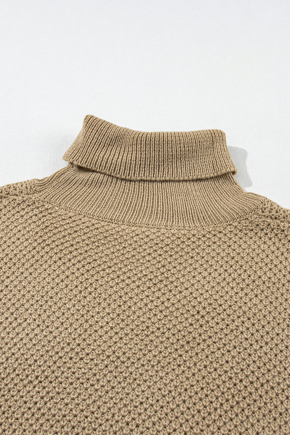 Pale Khaki Coutre à col roulé Pull à manches courtes