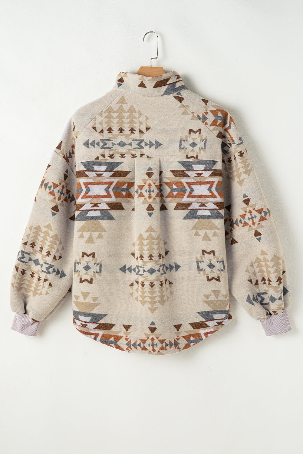Sudadera de bolsillo de colgajo y albaricoque impreso azteca