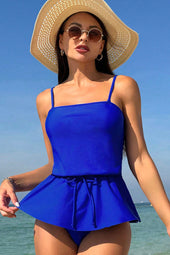 Ensemble tankini bleu foncé à bretelles *