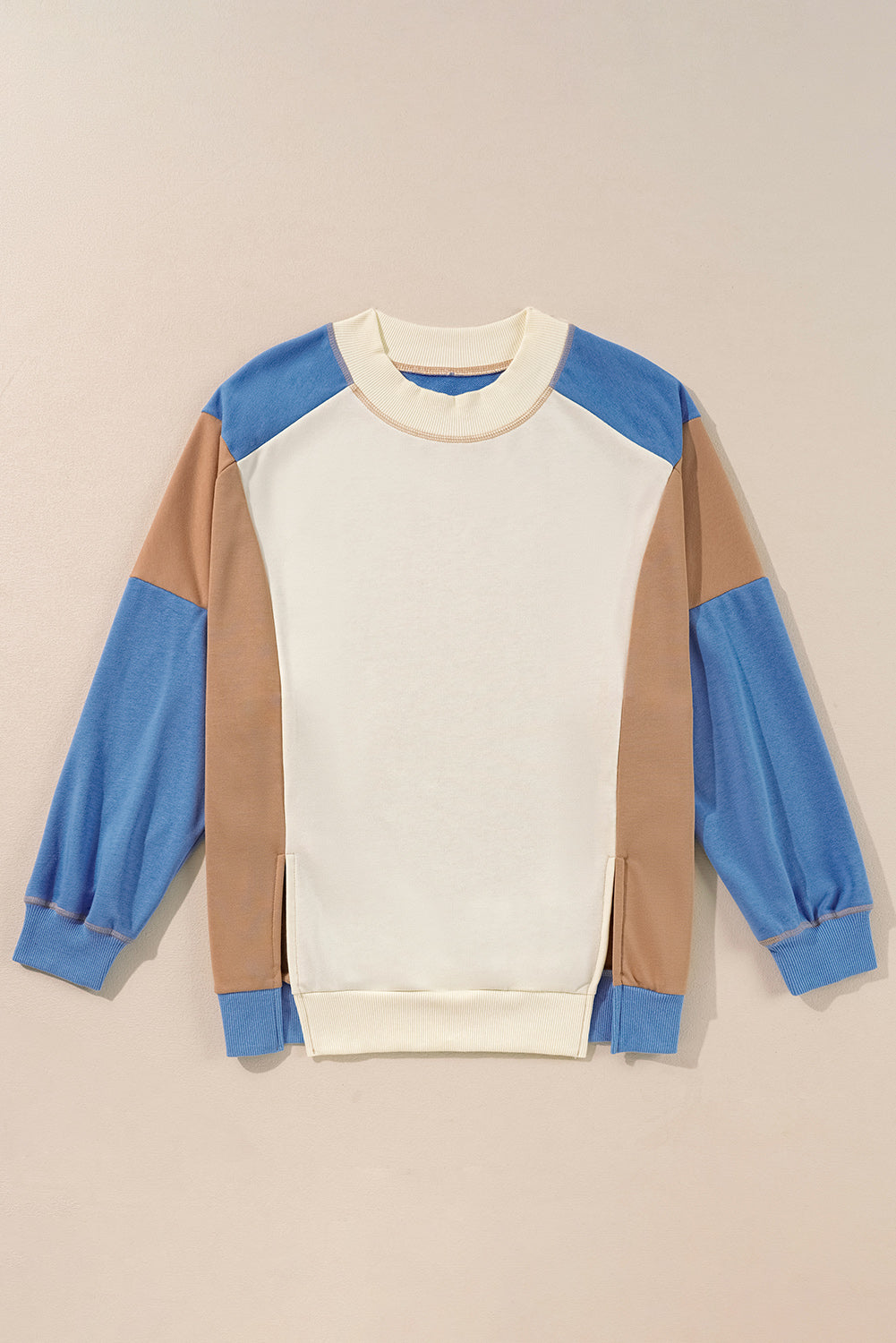Heaven Blue Haggy Haggy Swetshirt y detalles acanalados