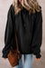 Black thick hoodie with kangaroo pocket and fleece-lined drawstring