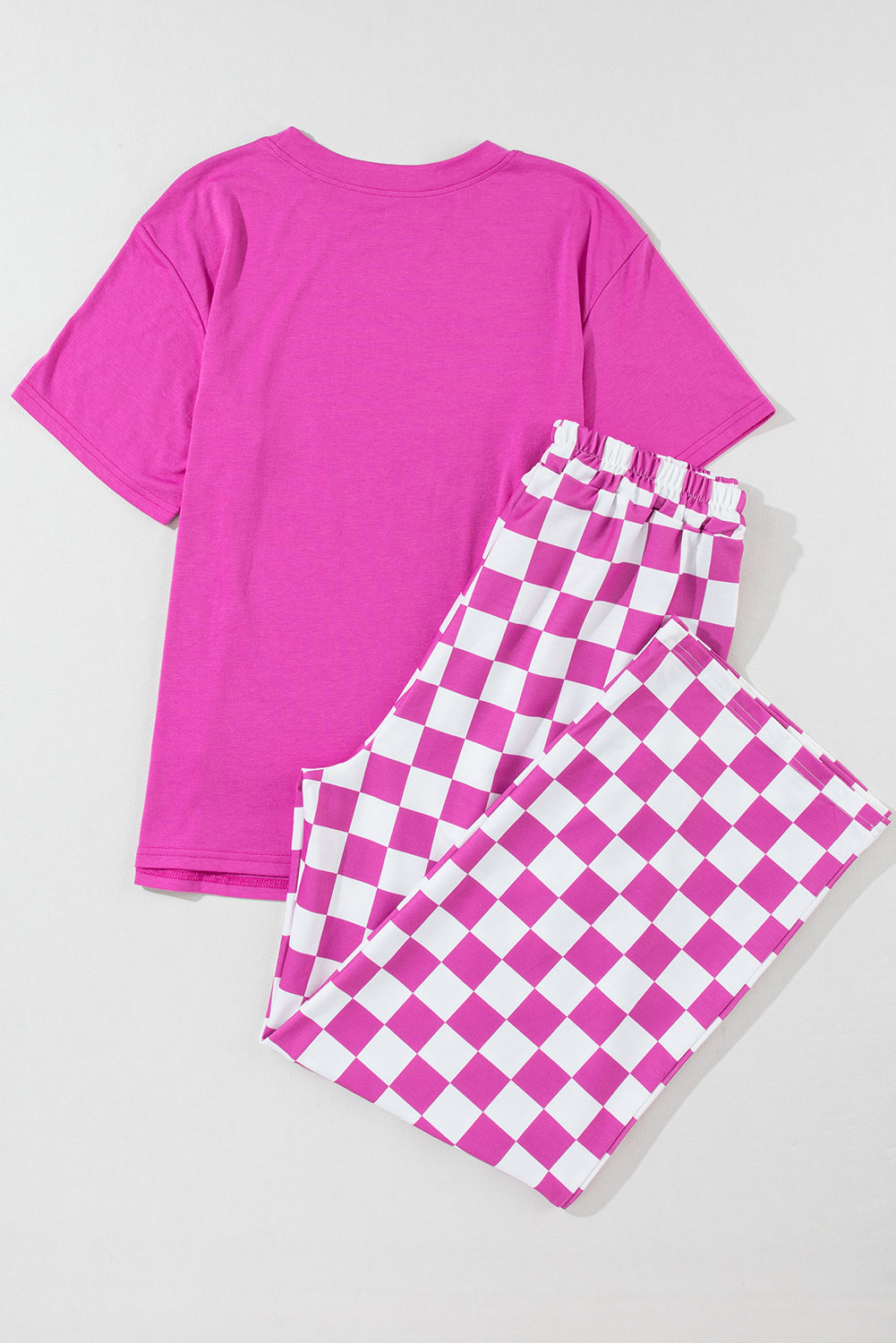 Pink Bright Be Mine Print Tee and Pants Lounge Set