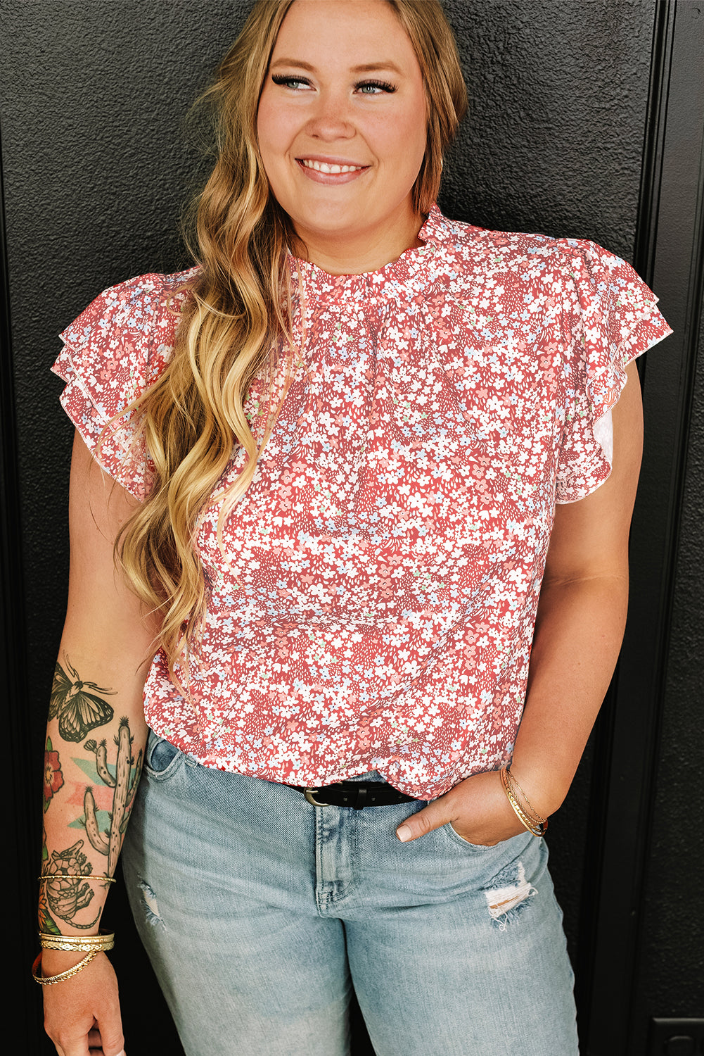 Chemisier imprimé floral  de grande taille *-A WOMAN WE LOVE