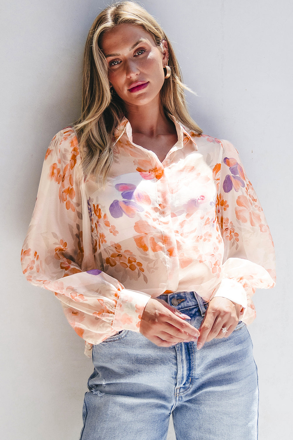 Chemise ample blanche à manches ballon *-A WOMAN WE LOVE