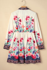 Mini-robe chemise taille haute boutonnée *