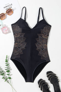 Maillot de bain noir à bretelles fines *