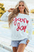 Tinsel Game Day White Drop Shoulder Graphic Sweatshirt