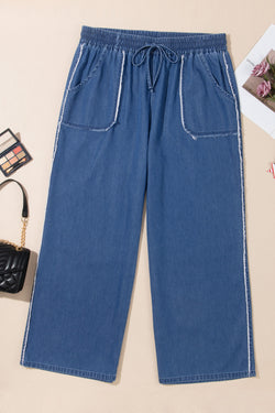 Pantalon ample grande taille en jean *