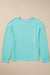 Aruba Blue Solid Color Wired Knit Crew Neck Top