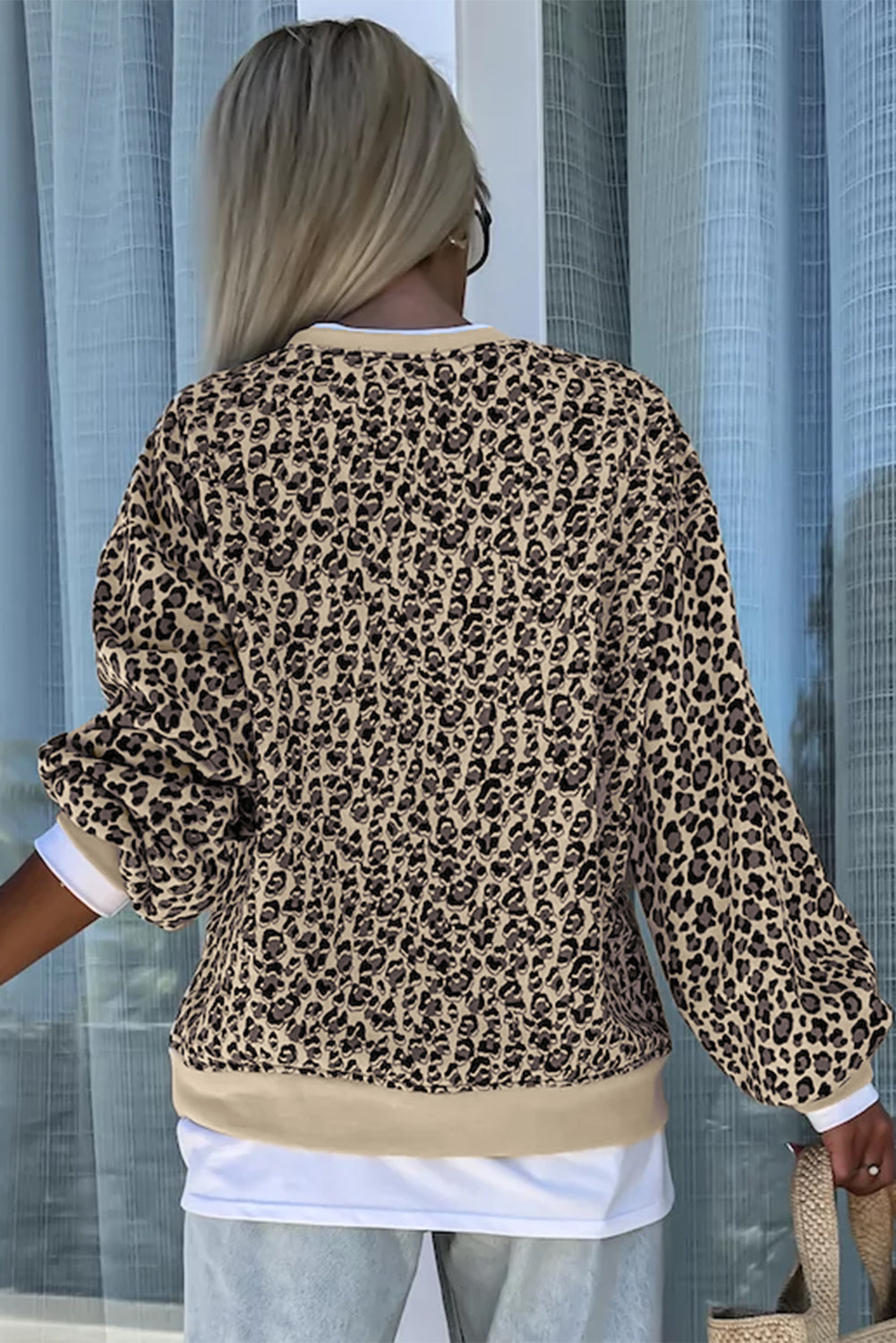 Pergament Leopard Print Crew Neck Sweatshirt