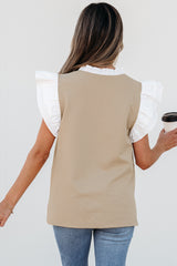 Truck textured knitting top and V * collar