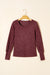 Mineral Red Ribbed Bishop Sleeve Crew Neck Top