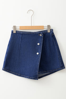 Short en jean taille haute boutonné *