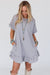 Light Grey Floral Lace Patchwork Ruffle T-Shirt Dress