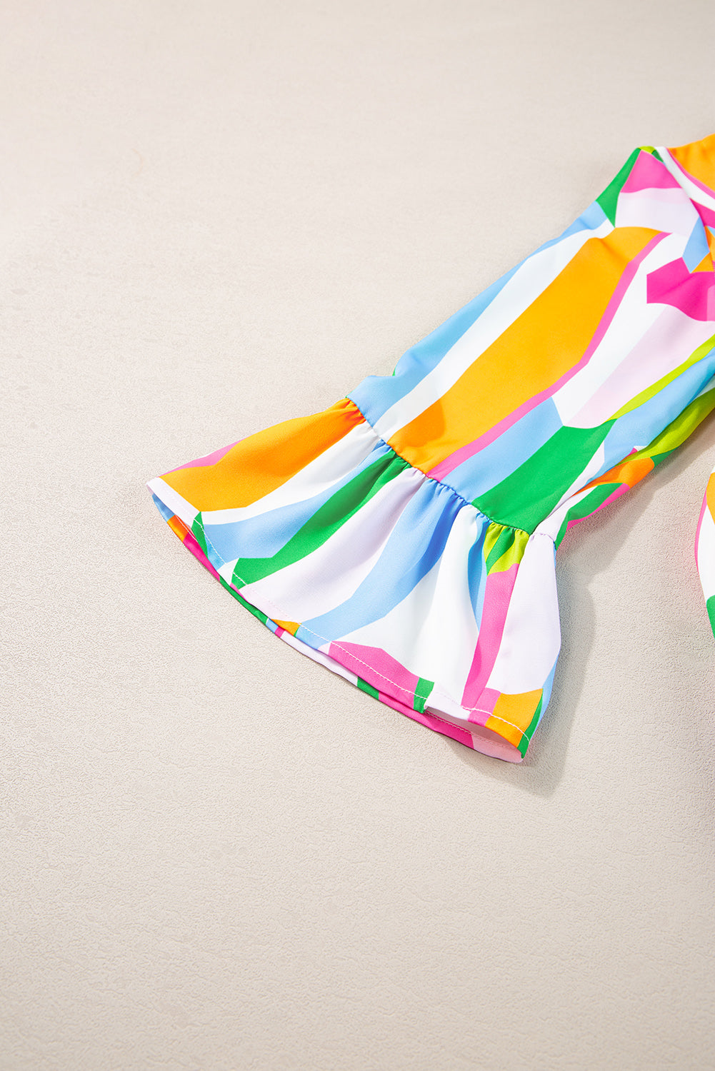 Green dress with abstract print *