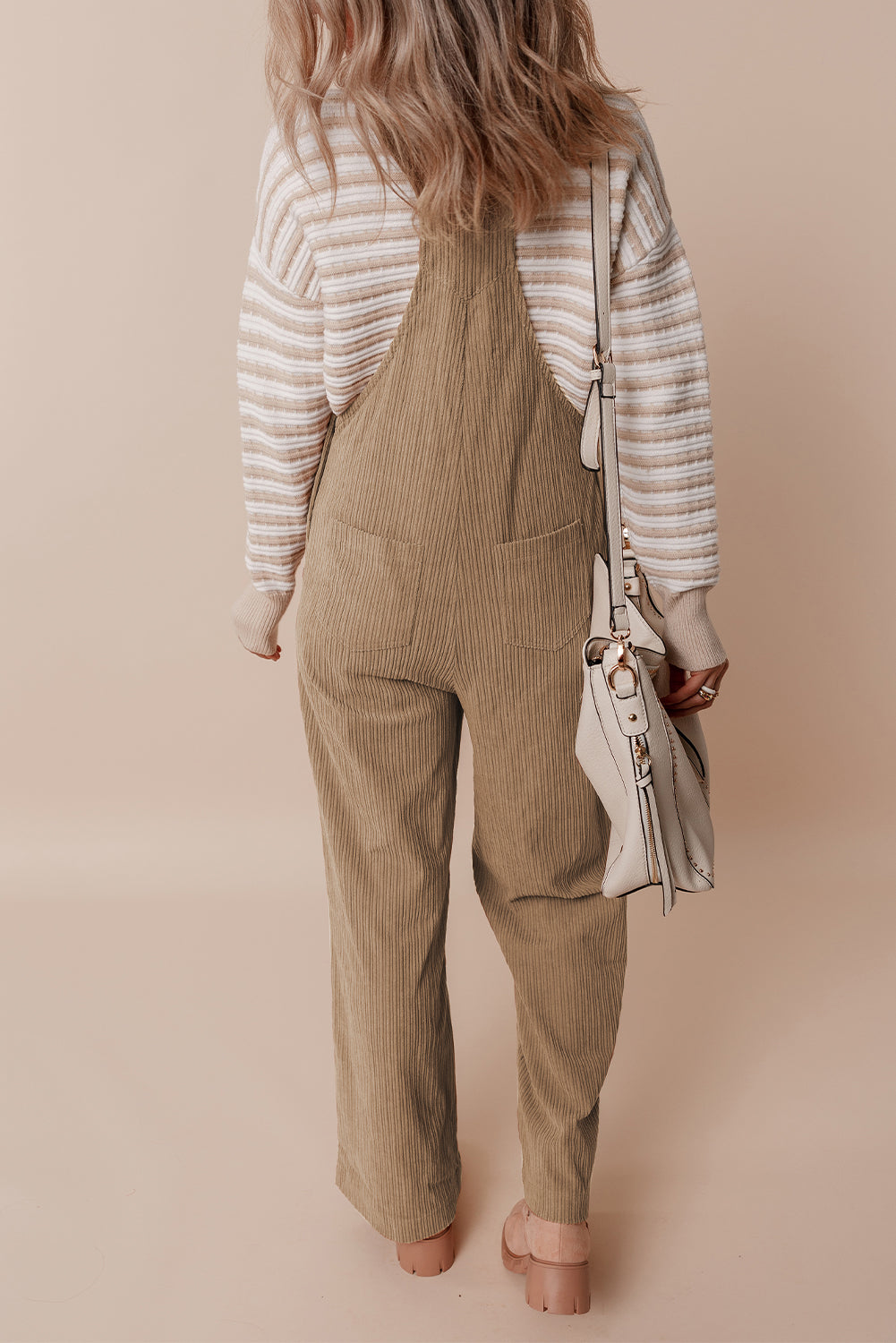 Gris Morn - Loose Corduroy Overalls with Solid Pockets