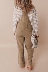 Gris Morn - Loose Corduroy Overalls with Solid Pockets