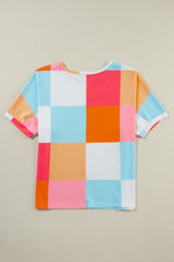 Light blue embossed T-shirt light blue color block