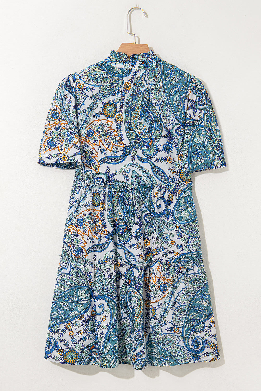 Vestido bohemio con estampado de cachemira de flores*