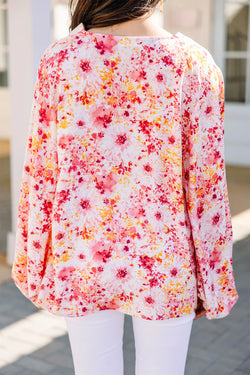 Blusa rosa con pequeñas flores *