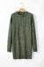 Large knitted knitting sweater dress green tortop with drooping shoulder shoulders