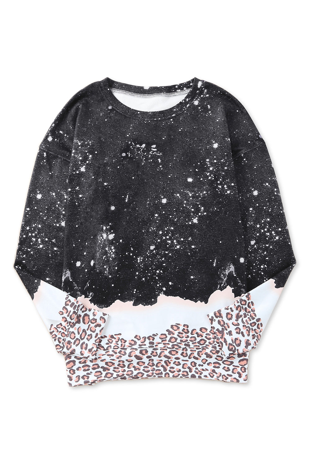 Spaccatura pullover sbiancata leopardata nera