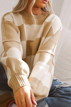 Sweater de color caqui y mangas obispo