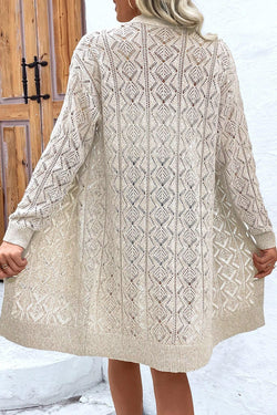 Parchment - long openwork cardigan with buttons on the front