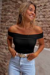 Black slim high with folded shoulders