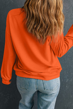 Classic plain orange crew neck sweatshirt