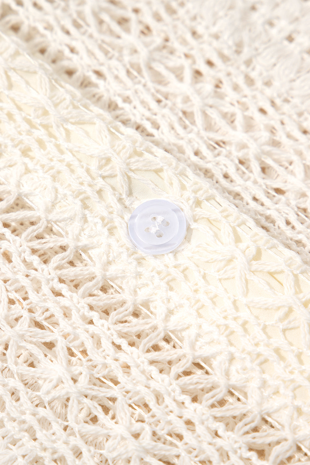 Chemise surdimensionnée tunique beige en dentelle à col au crochet-A WOMAN WE LOVE