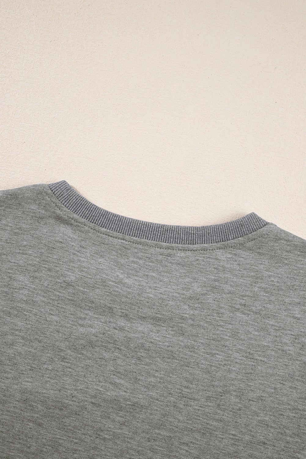 Light Grey Exposed Seam Chest Pocket Split Loose T Shirt