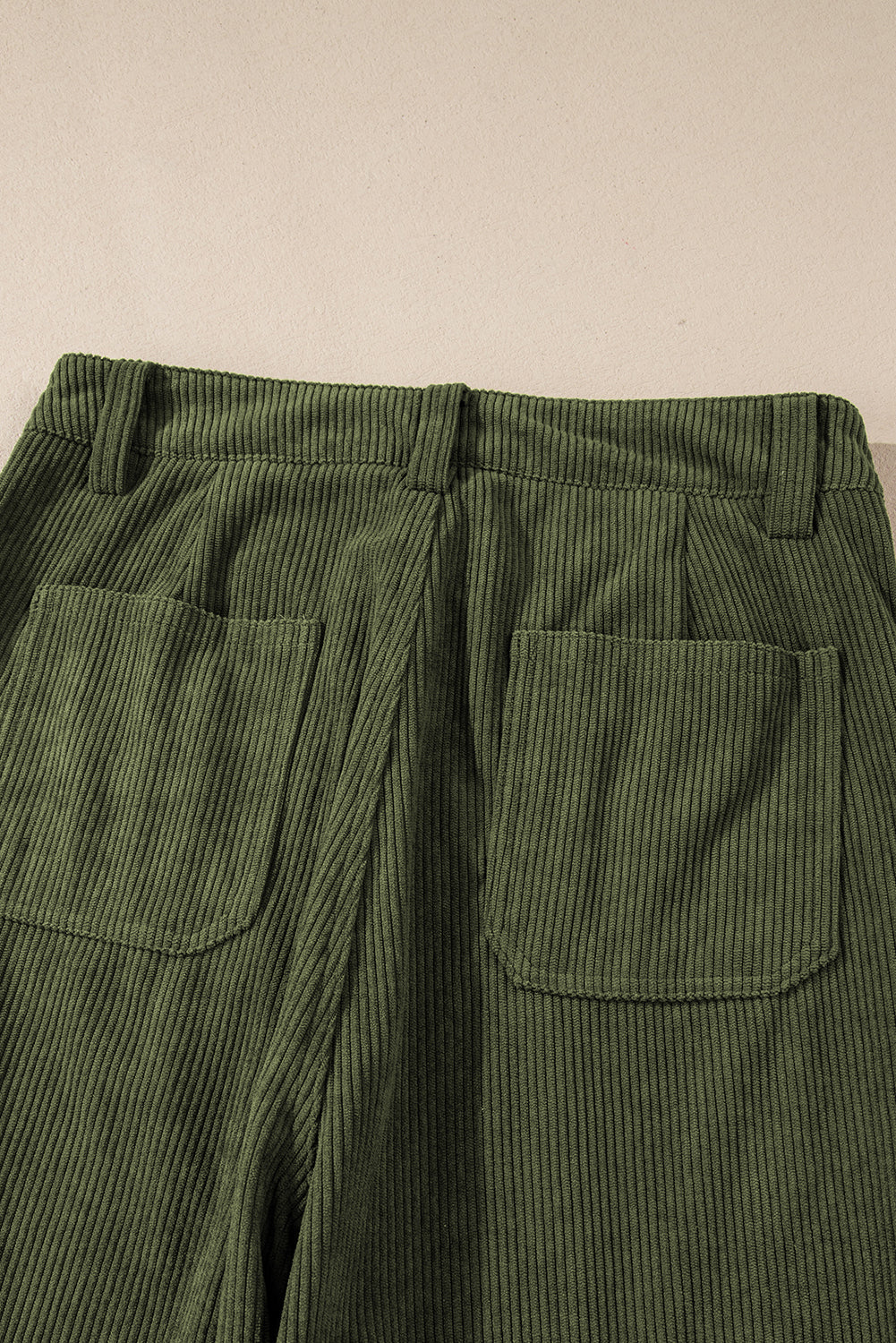 Tasche quadrate verdi pantaloni a vellutoia