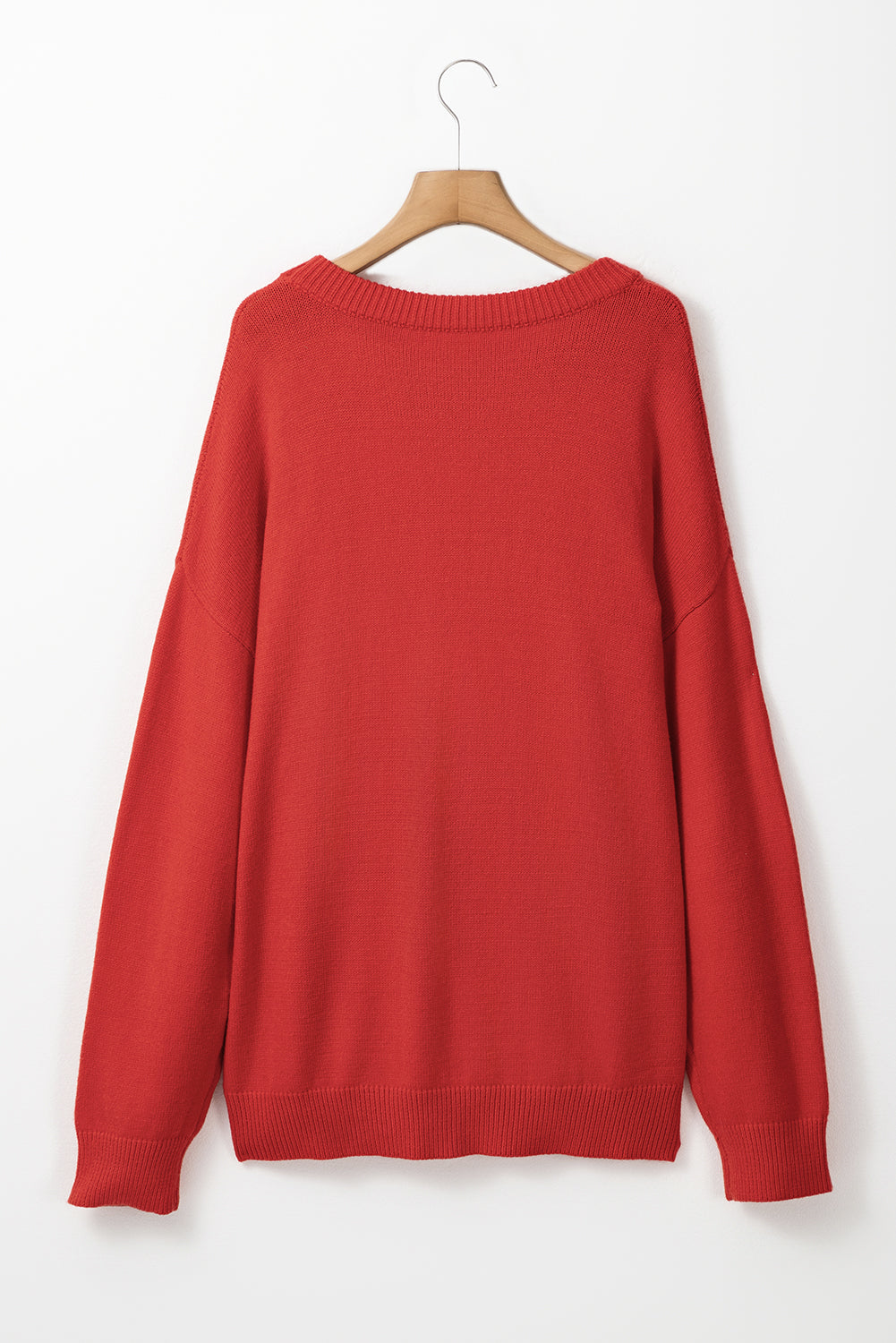 Pull de Noël rouge vif avec motif joyeux Noël, grande taille