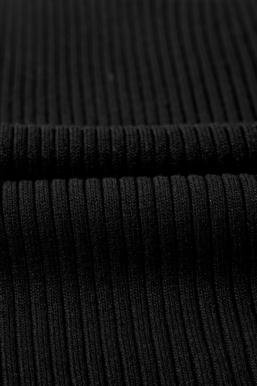 Débardeur noir à col en U en tricot côtelé à bords color block