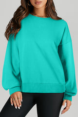 Sudadera aruba azul une con cuello redondo redondo y bajo y bajo