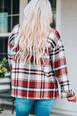 Chaqueta de bolsillo con estampado escocés geométrico *