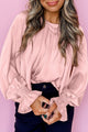 Apricot pink folded satin blouse *