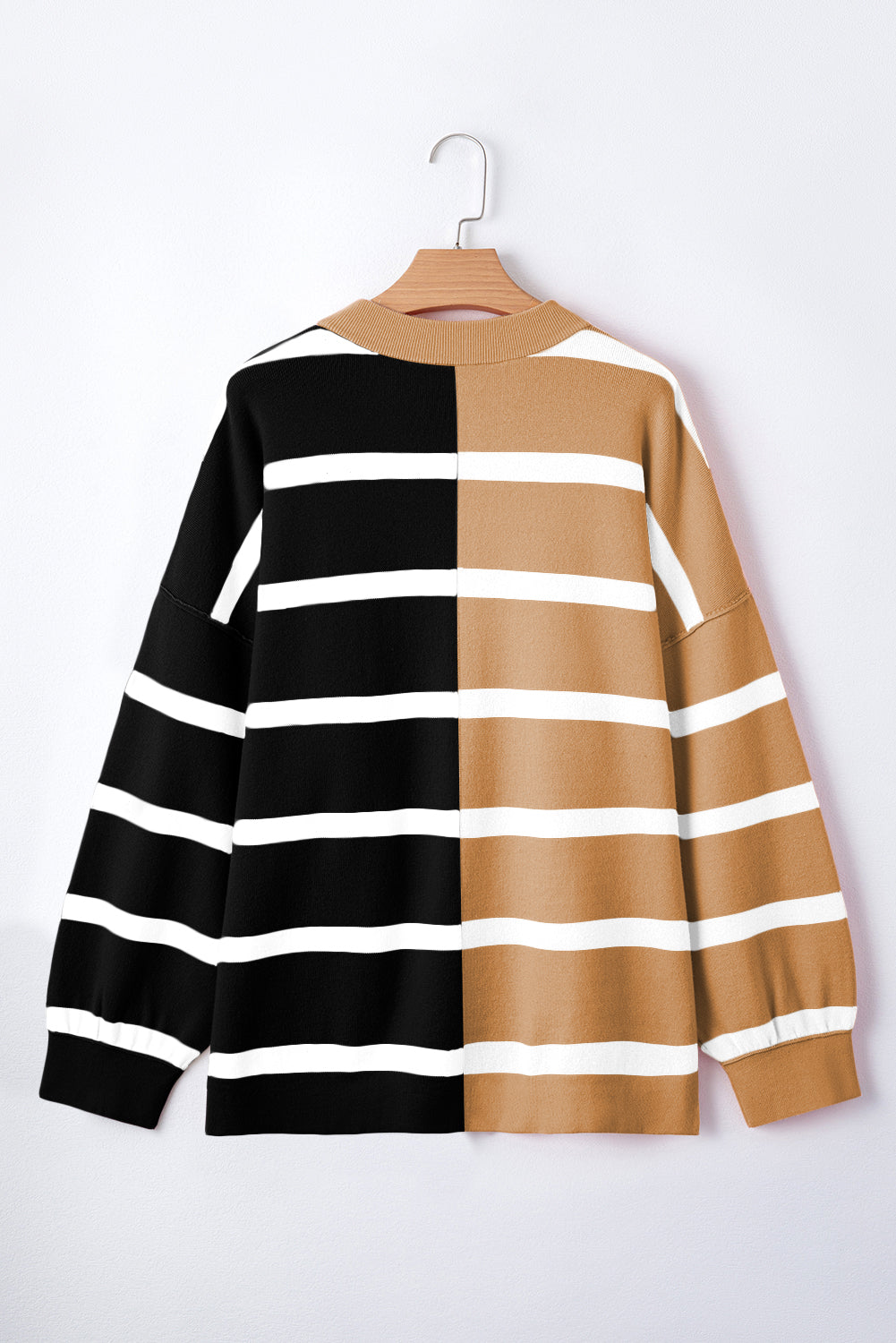 Pull surdimensionné color block beige français clair