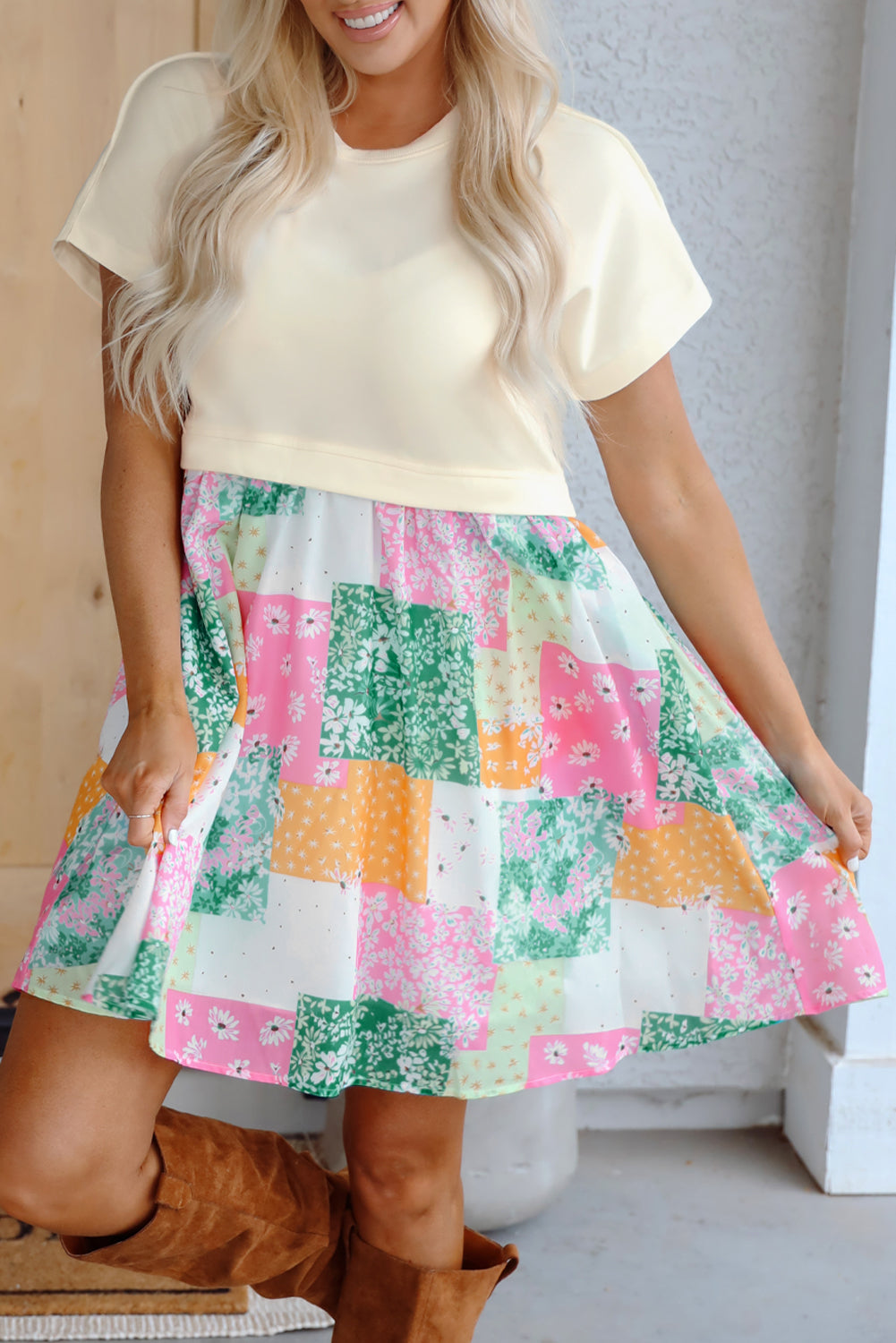 Mini-Robe folded flower t-shirt *
