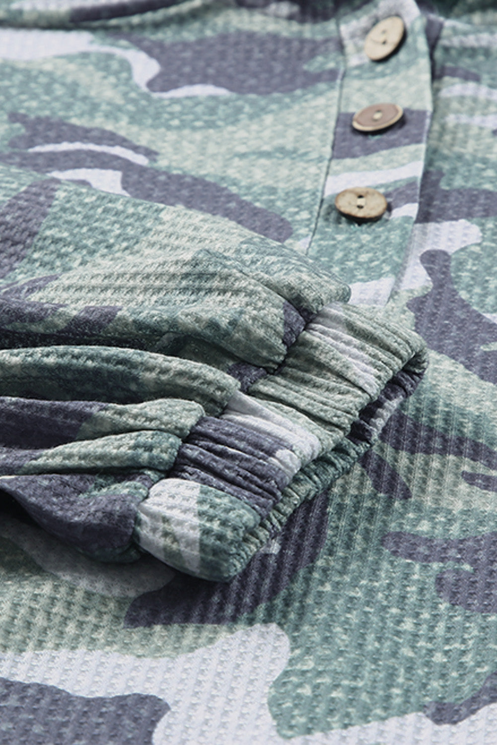 Con cappuccio per oversize camo a maniche lunghe verdi