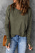 Solid green top with long sleeves and round neck