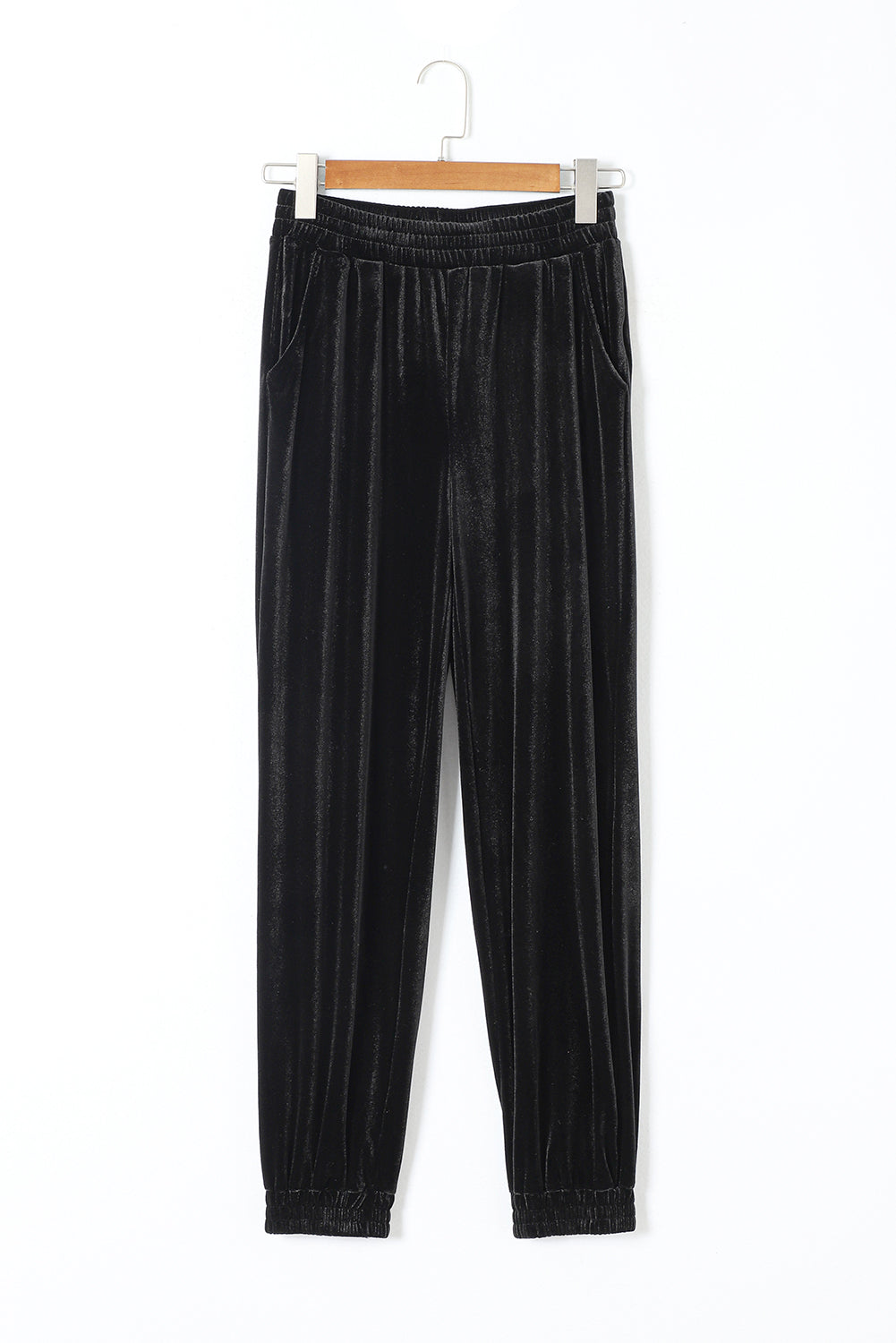 Pantalon de jogging en velours uni noir