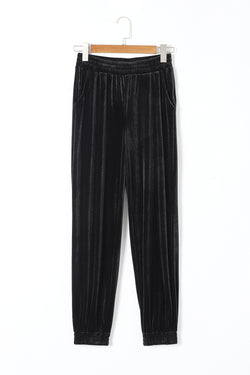 Pantalon de jogging en velours uni noir