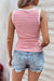 High slim without round neck sleeves contrasting with pink stripes