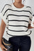 White striped sweater, round neck *